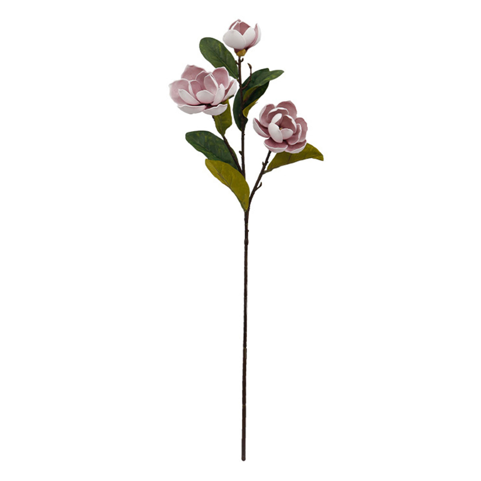 Künstlicher Yulan-blumenstrauß Mit Langem Stiel, 3 Köpfe, Lila, Für Die Vase, Ideal Als Dekoration Für Zuhause.