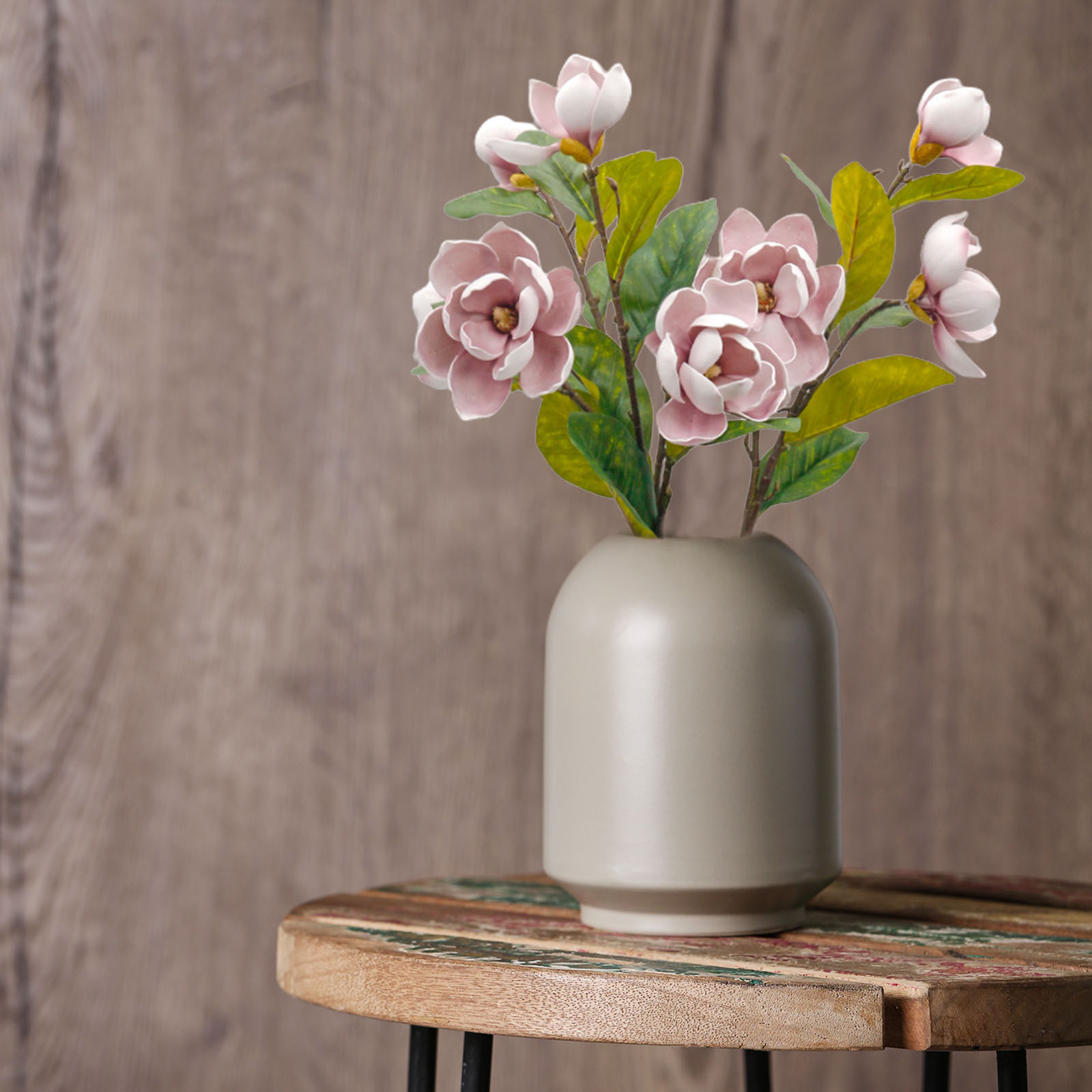 2 Künstliche Yulan-blumen, Langstielig, Kunstblumenstrauß, Vase, Blumenarrangement Für Die Heimdekoration, 3 Köpfe, Rot