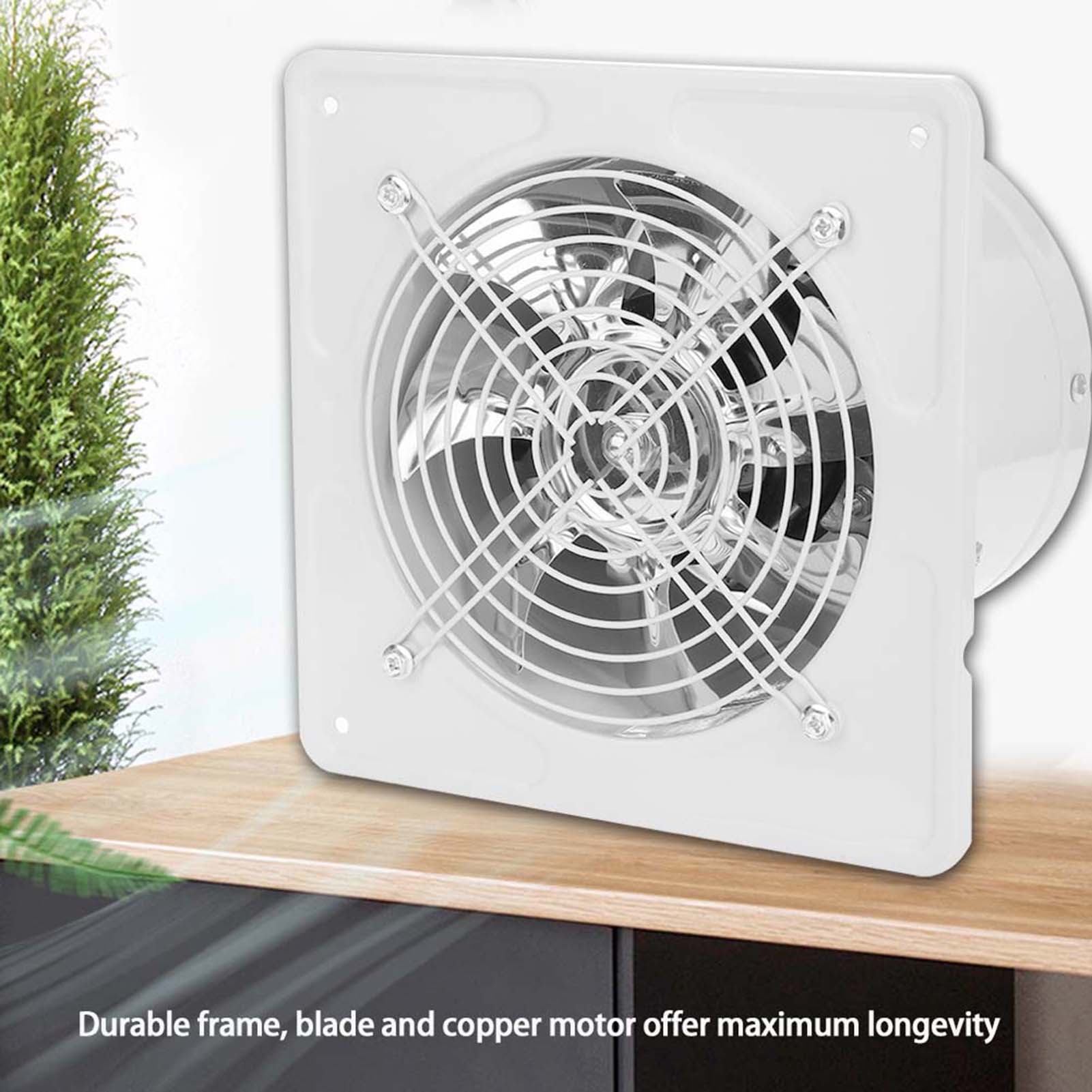 190 Mm 40 W Wandventilator, Geräuscharm, Für Bad, Küche, Garage (weiß)