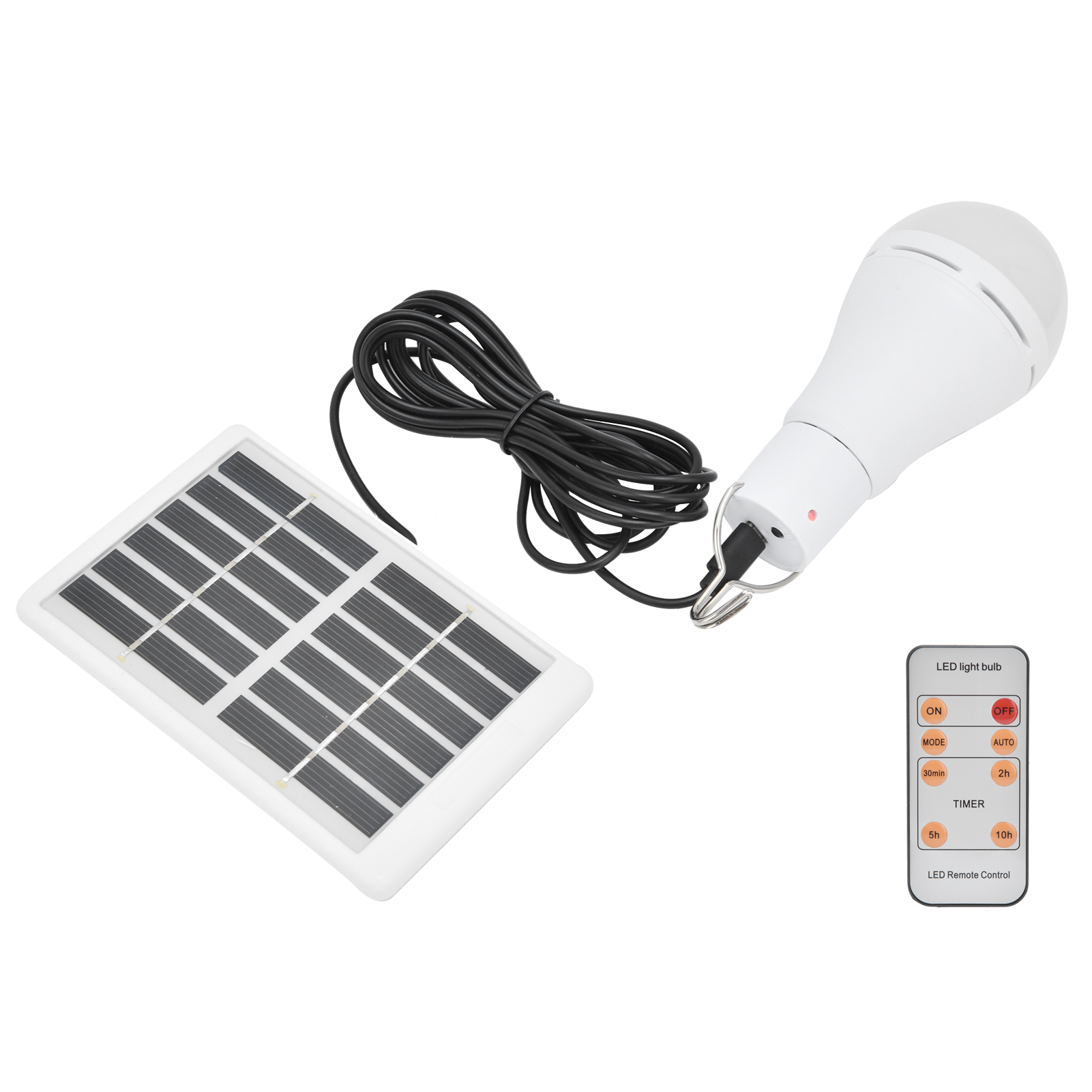 7-w-led-solarlampe Mit 5 Helligkeitsstufen, Reguliertem, Positivem Weißlicht, Integrierte Smart-glühbirne Für Garten Und Camping