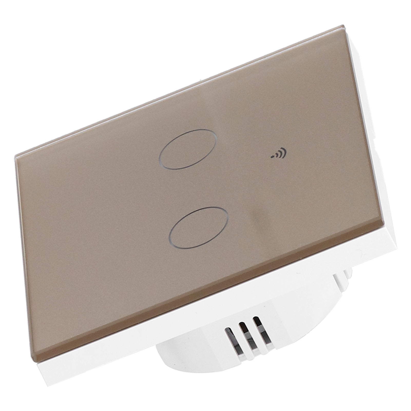 Typ 86 2-wege-smart-schalter Mit Touch- Und Sprachsteuerung, Kondensatorfrei, Hintergrundbeleuchtet, Für Zigbee Tuya 100240v (gold)