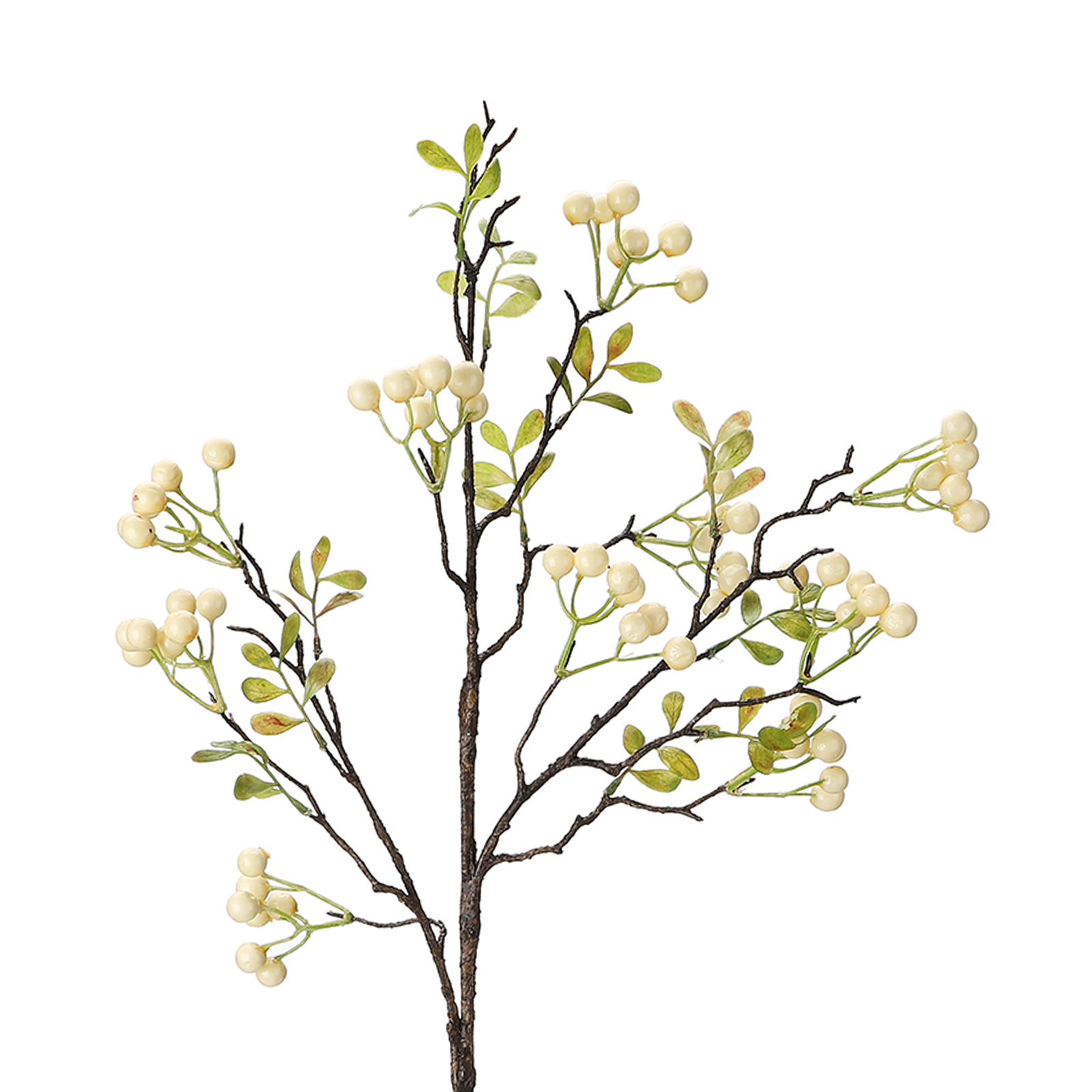 Künstliche Beeren, Stiel Aus Schaumstoff, Beerenzweig, Ornament, Kunststoffblätter, Weihnachtsdekoration, 70 Cm, Weiß