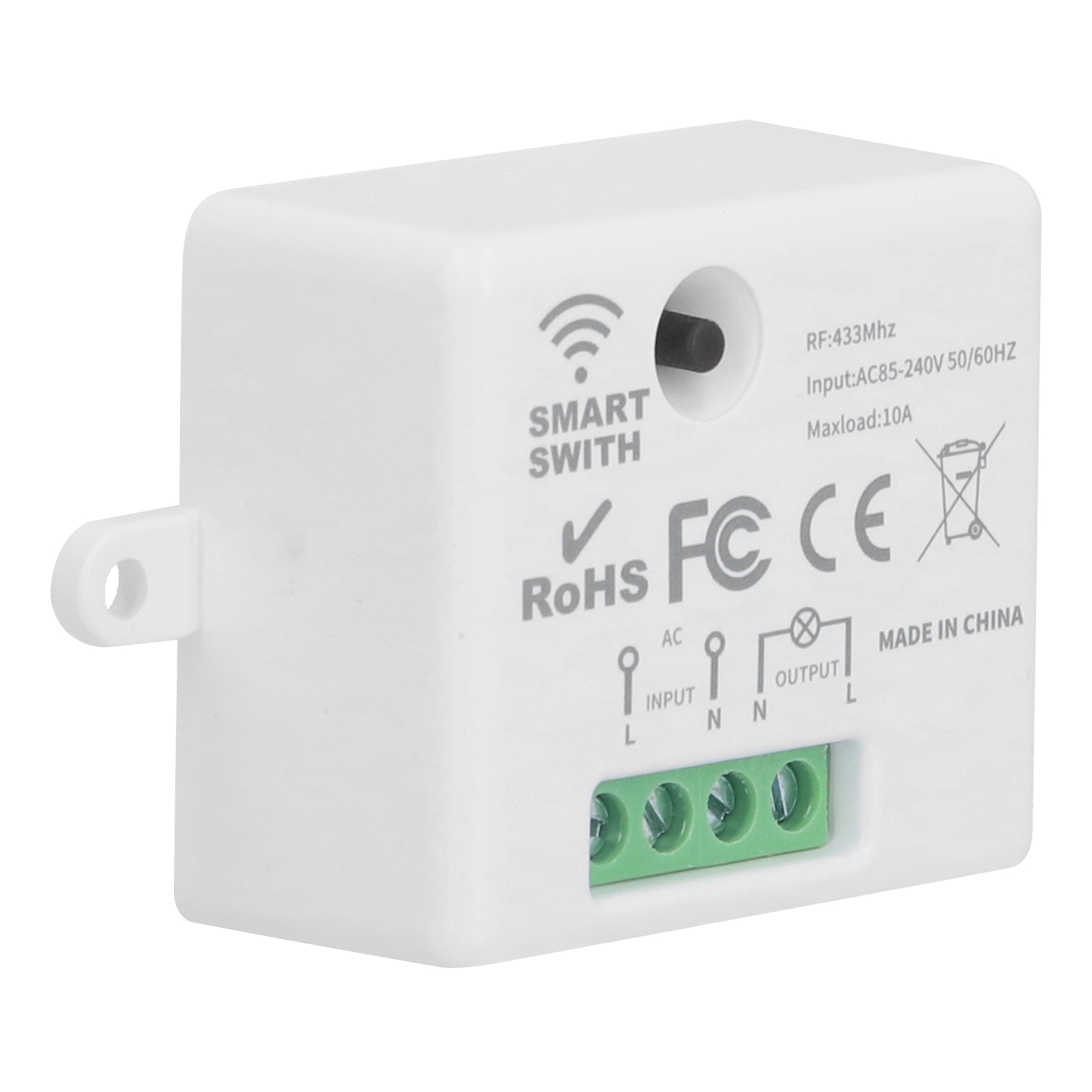 433 Mhz 10 A Mini-schaltermodul, Intelligente Drahtlose Heimfernbedienung, Lichtschalterplatine, Ac 85–240 V