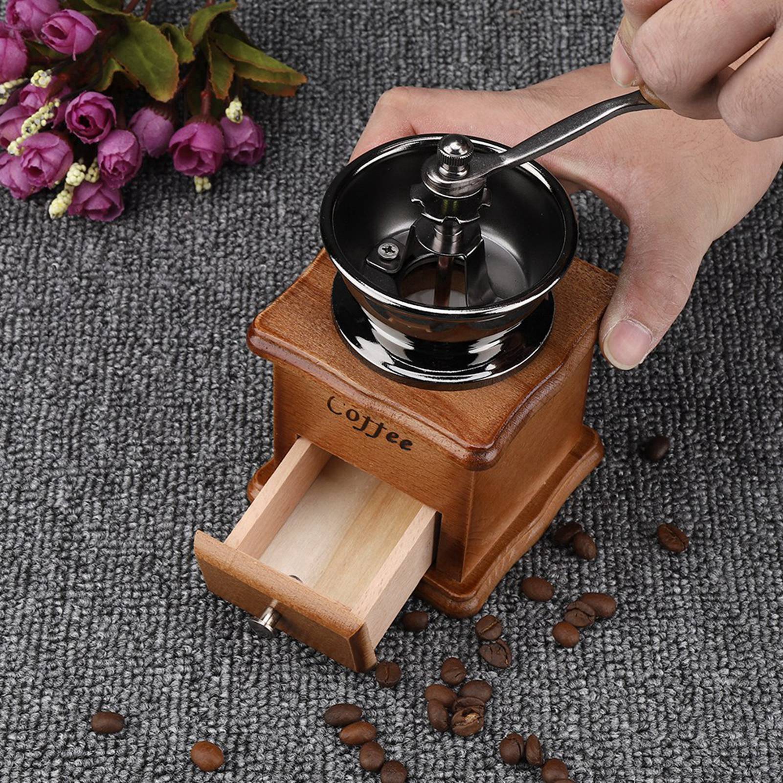 Stück Retro-design Kaffeebohnen-handmühle, Manuelle Mini-mühle, Heim- Und Bürogebrauch, Dekoration, Neu