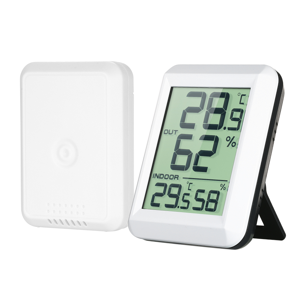 Kabelloses Mini-lcd-digitalthermometer Mit Hygrometer Für Innen- Und Außenbereiche (°c/°f) – Temperatur- Und Feuchtigkeitsmesser Mit Ständer Für Lagerhalle Und Schlafzimmer