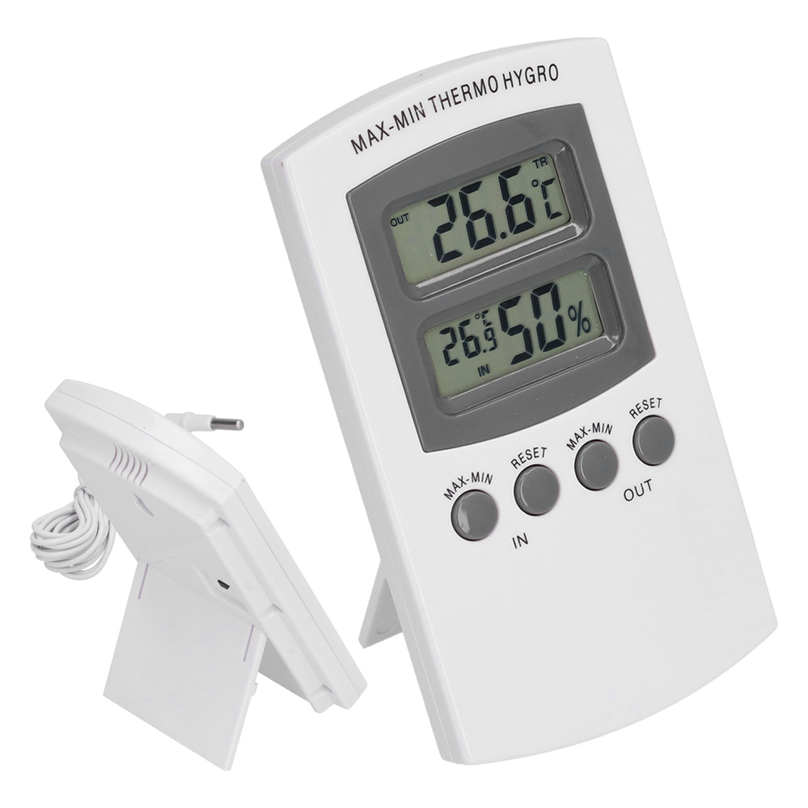 Lcd-temperatur- Und Feuchtigkeitsmonitor, Wandmontierbarer, Kabelgebundener Hygrometer Für Blumenpflanzungen Im Heimgewächshaus