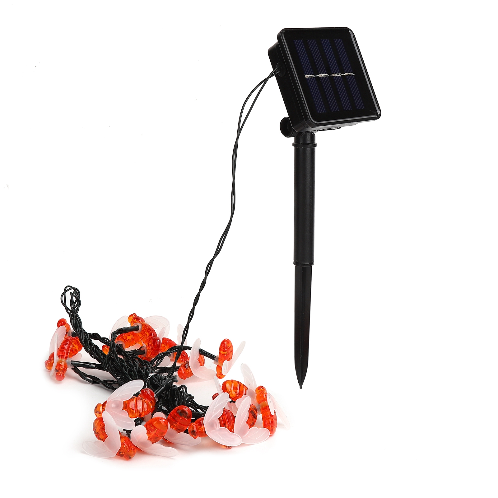 5 M Lange Solar-lichterkette In Bienenform Mit 8 Leuchtmodi Für Terrasse Und Garten, Warmweiß
