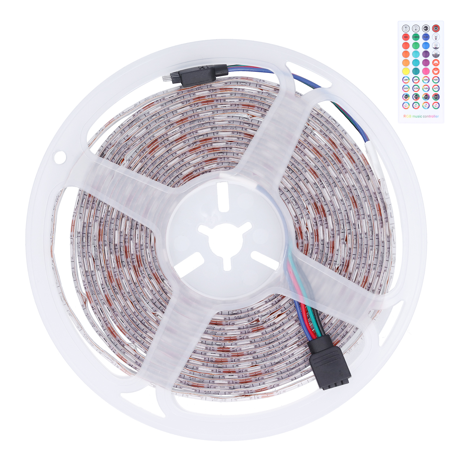Rgb-led-streifen, 5 M, Wasserdicht, Mit Musikmodus, App-steuerung Und 12-v-kfz-stromkabel