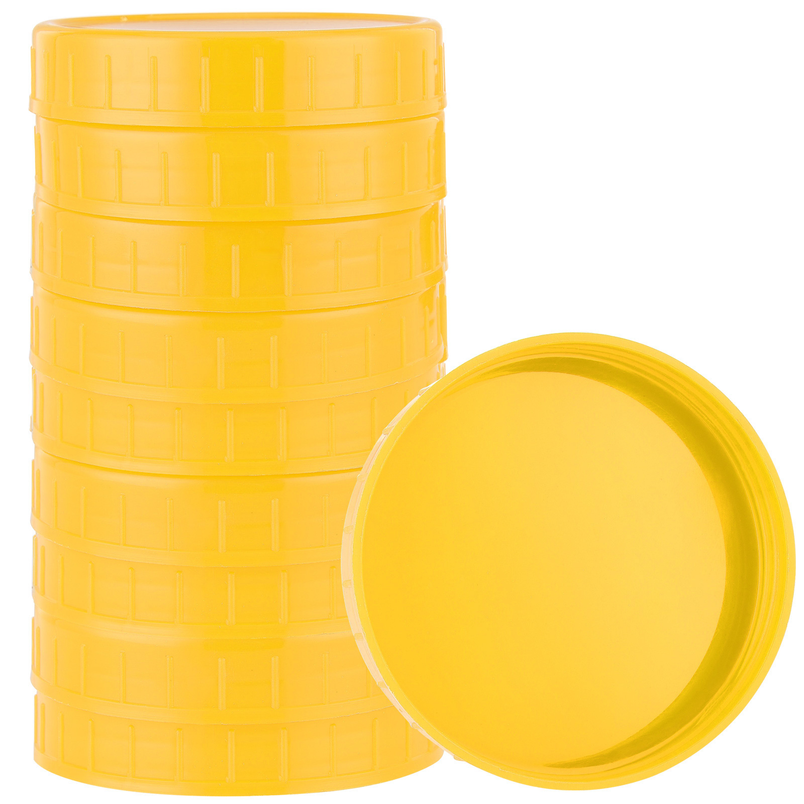 10 Stück Deckel Für Einmachgläser, 70 Mm Weithals, Pp-kunststoff, Gelb, Zum Einmachen Von Trockenen Und Flüssigen Lebensmitteln
