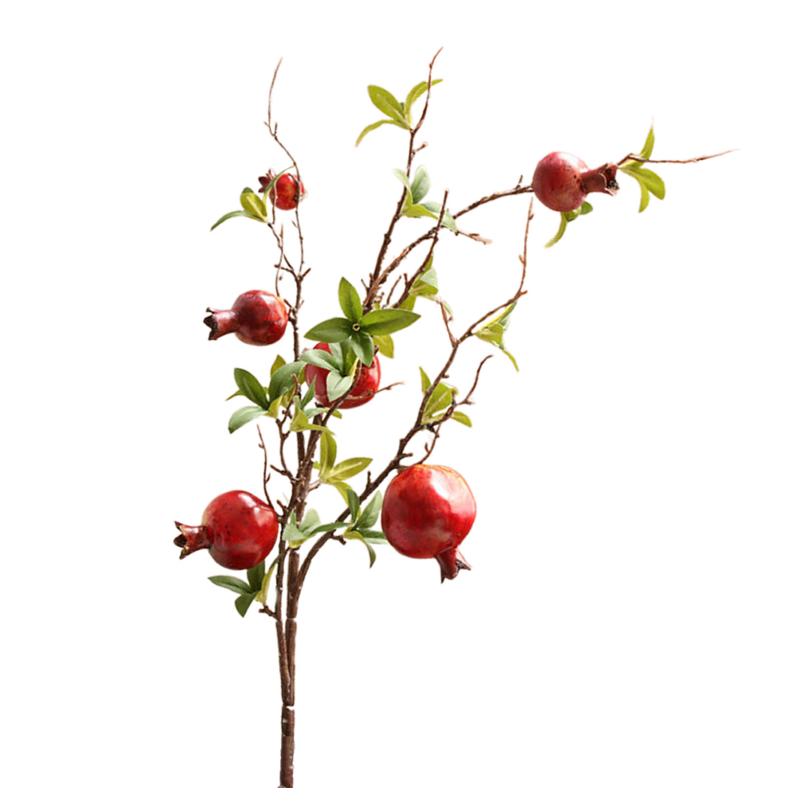 Künstlicher Granatapfelzweig Mit 6 Köpfen, Künstliche Früchte Für Vase, Realistische Künstliche Granatäpfel, Baumzweig Zur Dekoration Von Zuhause, Party, Garten, Rot