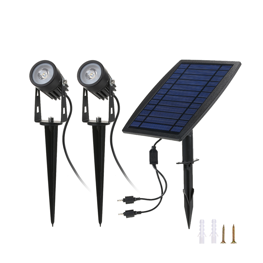 Tomshine 2w Dual Solar-strahler, 130 Lm, 2-in-1, Wasserfest, Für Garten, Terrasse, Rasen, Verstellbar, Mit Automatischer Ein-/ausschaltfunktion, 3 M Kabellänge, Weiß