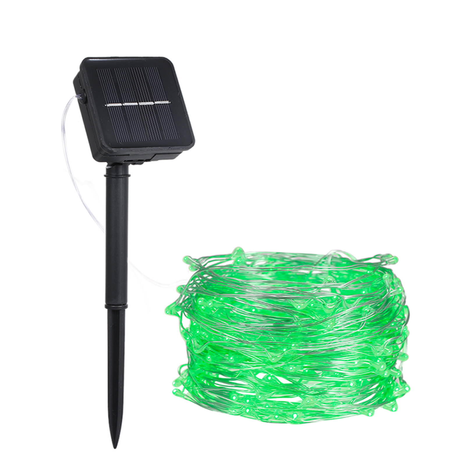 6w 10m/32,8ft 100 Leds Solarbetriebene Lichterkette Aus Kupferdraht Mit 8 Verschiedenen Lichtmodi Und -effekten, Flexibel, Biegsam, Ip65 Wasserdicht, Integrierter 600mah Akku, Umweltfreundlich, Für Ga