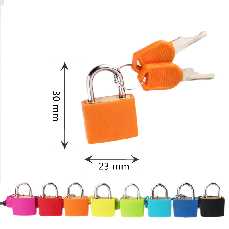 22 Mm Vorhängeschloss Aus Vollmessing Mit Farbiger Kunststoffabdeckung Für Aufbewahrungsboxen In Schultaschen (orange)