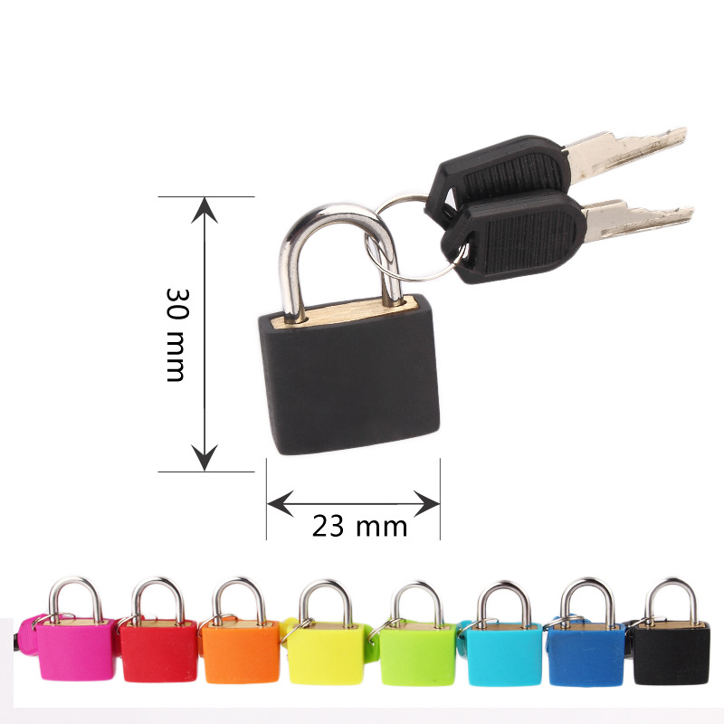 22 Mm Vorhängeschloss Aus Vollmessing Mit Farbiger Kunststoffabdeckung Für Aufbewahrungsbox Für Schultaschen (schwarz)