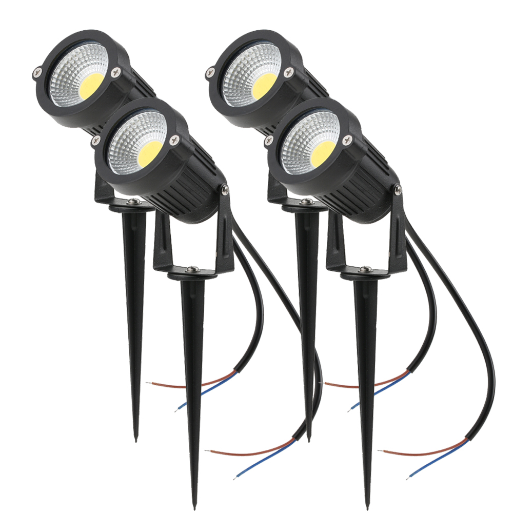 Tomshine 5w 4er-pack Cob-led-gartenleuchte, Ac/dc 12v, Dekorative Außenleuchte, 500lm, Superheller Hochleistungs-spot Für Garten, Mauer, Hof Und Wege, Warmweiß