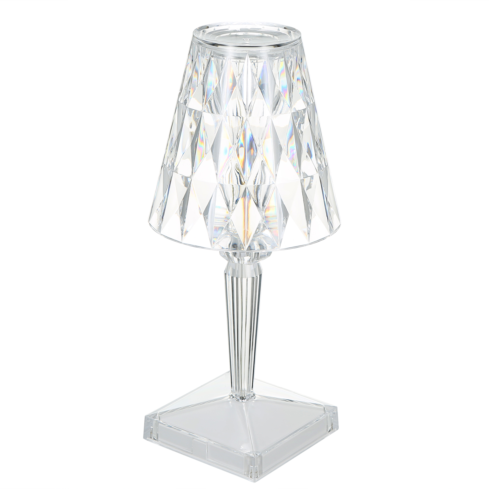 Acryl-diamant-tischleuchte Mit 3 Lichtfarben Und Einstellbarer Helligkeit, Usb-anschluss, Kristall-nachttischlampe, Dekorative Schlafzimmer-nachttischlampe