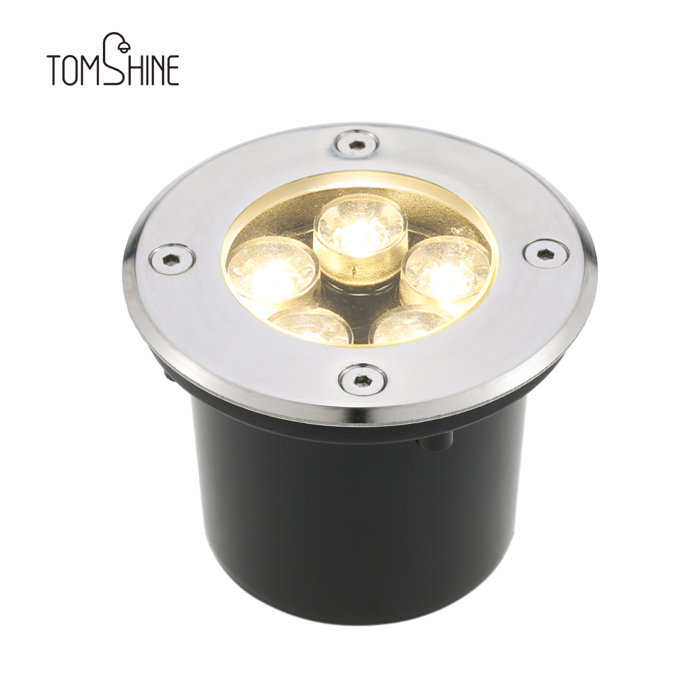 Tomshine 5w Ac/dc 12v Led-untergrundleuchte, 550lm, Hochleistungs-led-bodenleuchte Aus Gehärtetem Glas, Für Den Außenbereich, Garten, Wege, Treppen, Hof, Landschaftsbeleuchtung, Ip67 Wasserdicht, Warm