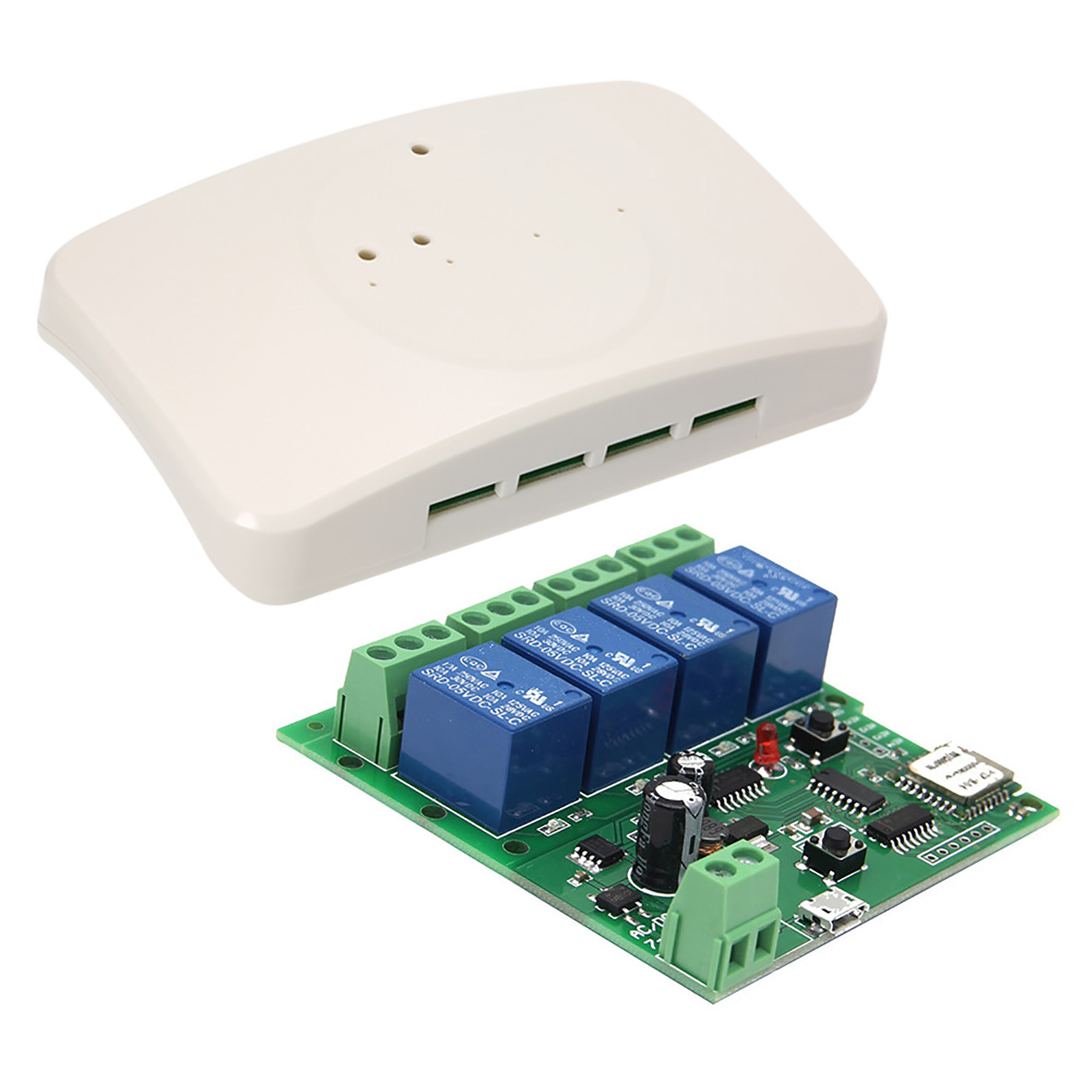 Ewelink Intelligente Fernbedienung, Drahtloses Universalmodul, 4-kanal-dc-schalter (5 V, 12 V, 32 V), Wlan-schalter Mit Gehäuse, Timer, Fernbedienung Per Smartphone-app, Kompatibel Mit Alexa-sprachste