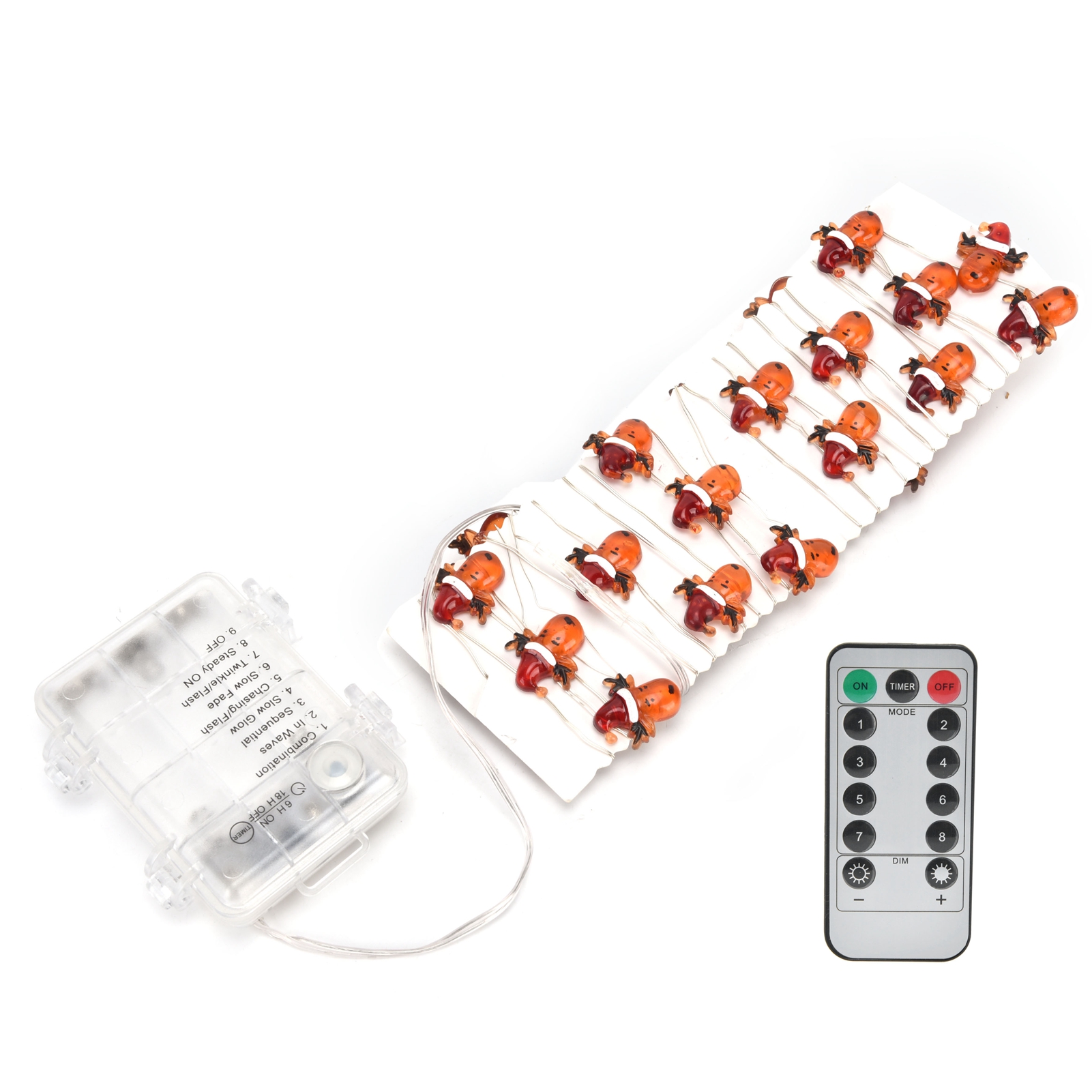 Lichterkette Mit 8 Leuchtmodi, 3 Meter, 30 Leds, Warmweißes Licht, Batteriebetrieben, Integrierter Timer, Elch-lichterkette Für Die Weihnachtsdekoration