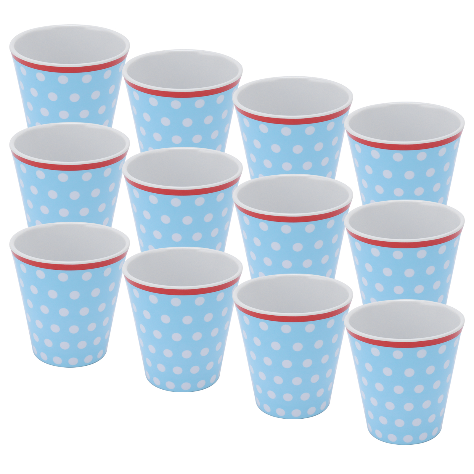 12er-set Hellblaue Keramik-trinkbecher Mit Punktmuster, Ideal Für Restaurant, Schule Oder Als Geschenk