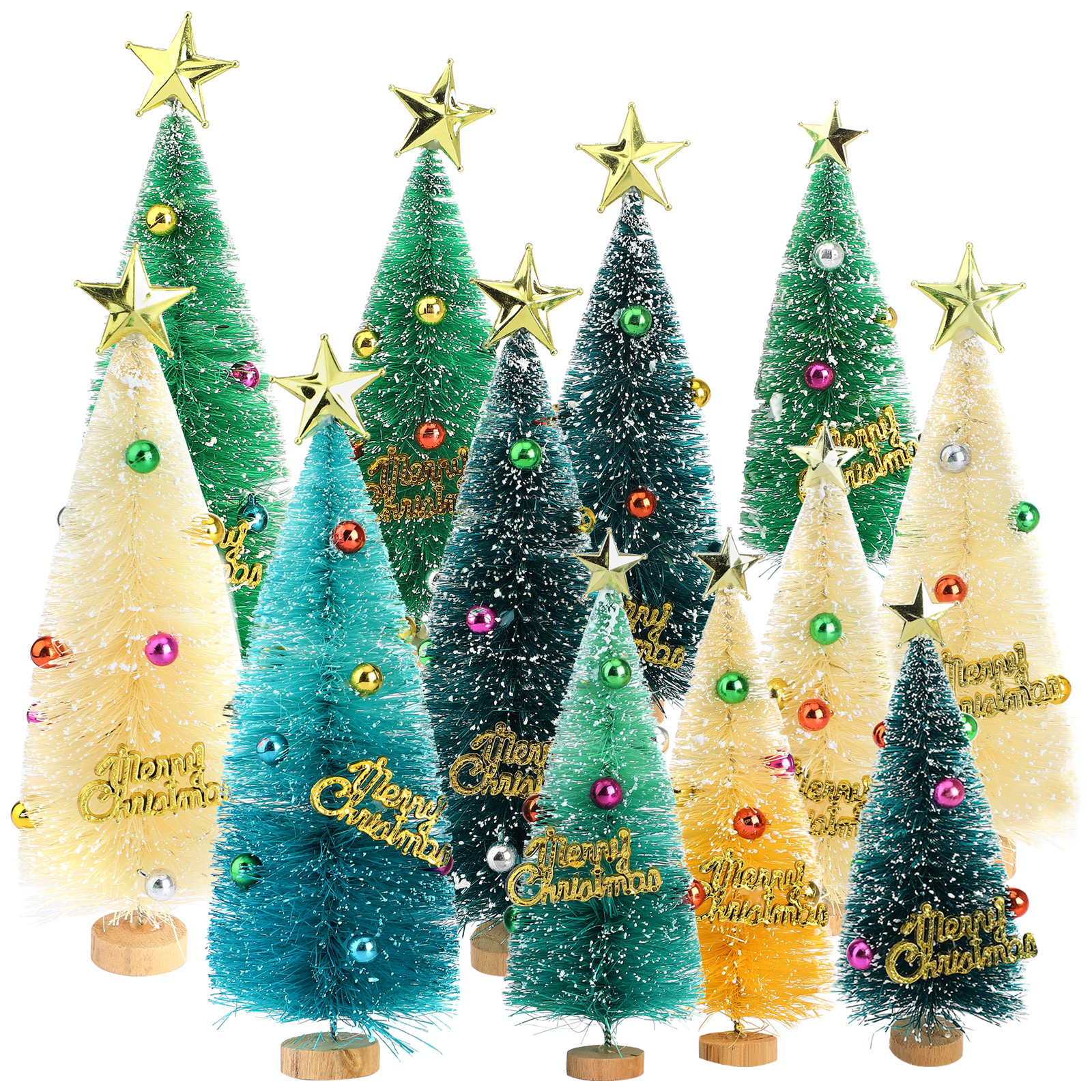 Künstlicher Weihnachtsbaum, Tischdekoration Mit Holzsockel, Naturgetreuer Künstlicher Kiefernbaum Für Wohnzimmer Und Schlafzimmer