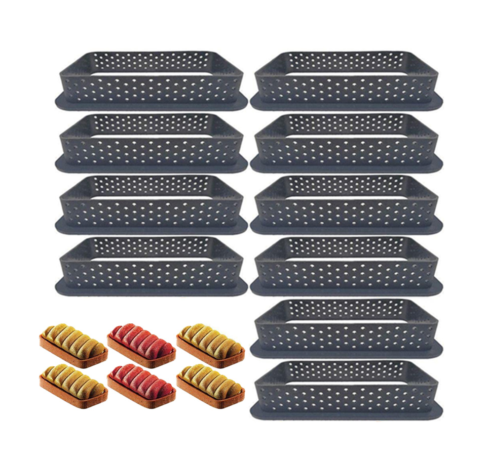 10 Runde Tortenringe Aus Kunststoff Für Diy-mousse-backen, Rechteckig, 110 X 68 X 20 Mm