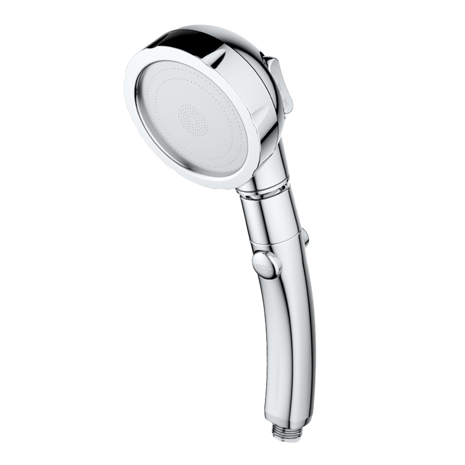 Drehbarer Handbrausekopf Mit Ein/aus-/pausefunktion, 3 Druckstufen, Hochdruck-duschkopf, Verstellbarer Und Abnehmbarer Duschkopf Für Das Badezimmer, Polierter Duschkopf