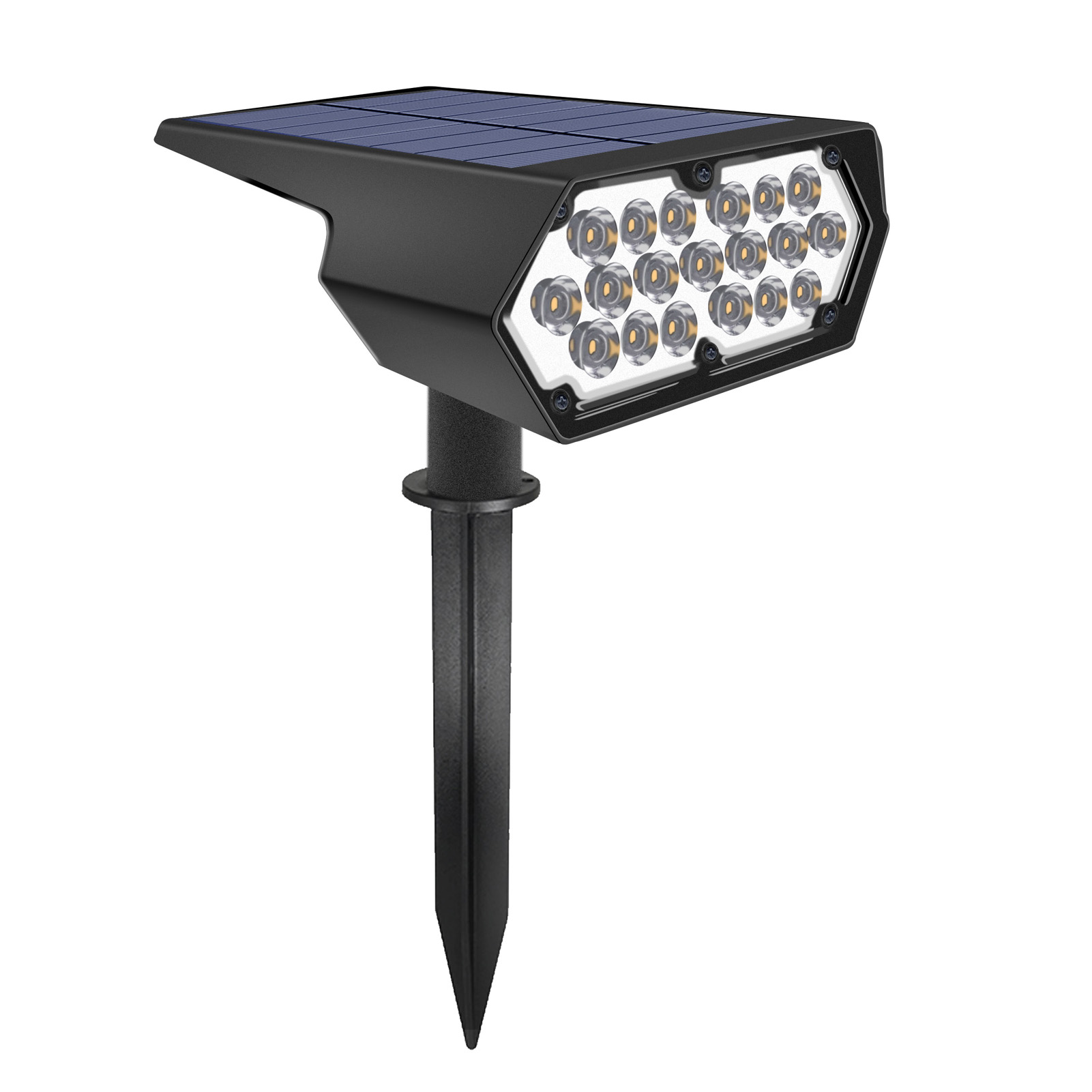 Solar-gartenstrahler Mit 19 Leds, Wandleuchte, 2-in-1-solar-außenleuchte, Schutzart Ip65, Für Terrasse, Garten, Rasen, Villa, Hof Und Wege