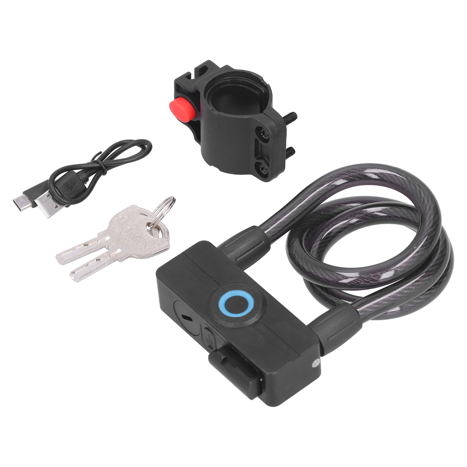 Tragbares, Intelligentes Bluetooth-fahrradschloss Mit 3,7-v-lithium-akku Und Fingerabdrucksensor Für Motorräder Und Mountainbikes
