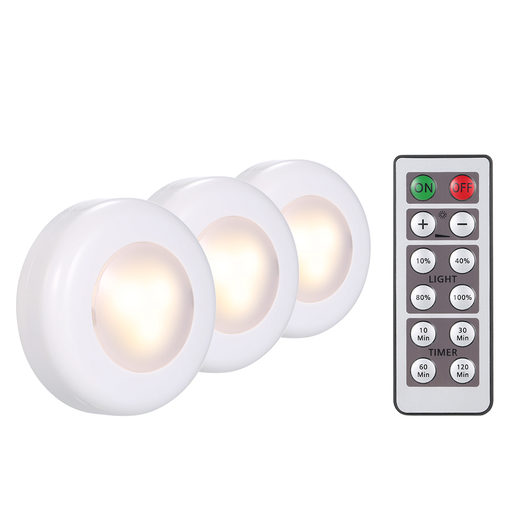 Led-unterbauleuchte, 3er-pack, Mit Fernbedienung, Helligkeit Einstellbar, Dimmbar Und Mit Timer, Für Garderobe, Schrank, Küche