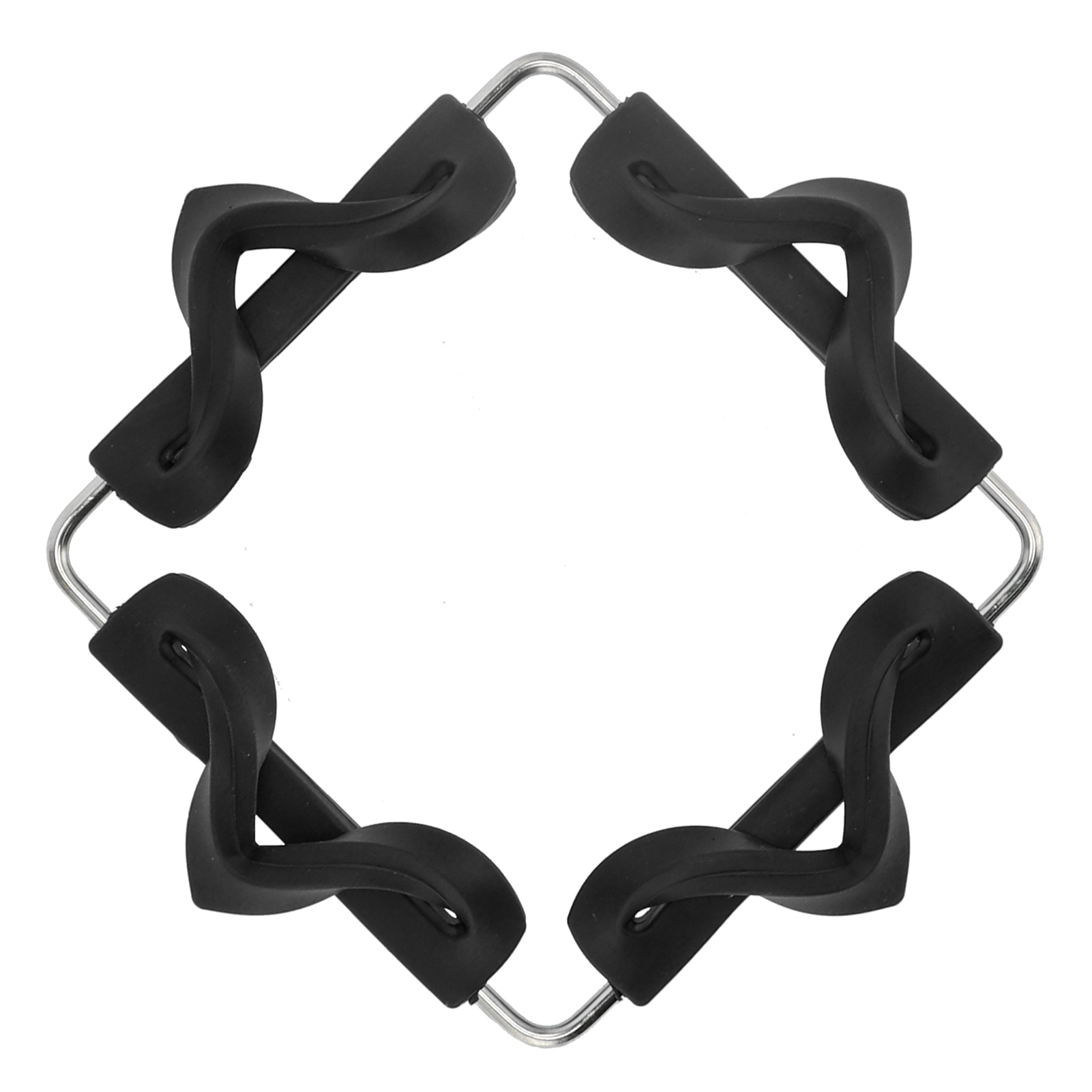 Silikon-untersetzermatte, Edelstahl-topfuntersetzer, Rutschfeste Untersetzer, Wärmeisolierende Schüsselmatten, Faltbare Tischunterlage, Geschirrset Für Heiße Pfannen Und Schüsseln (schwarz)