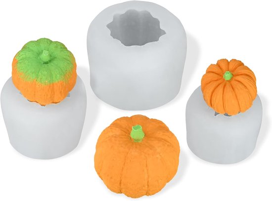Silikonformen In Kürbisform – Kerzenform – Seifenform – Diy-kerzen – 3d-kürbisformen – Kleine, Mittlere Und Große Formen, Mini-kürbis Mit 3 Löchern – Für Halloween Und Herbst