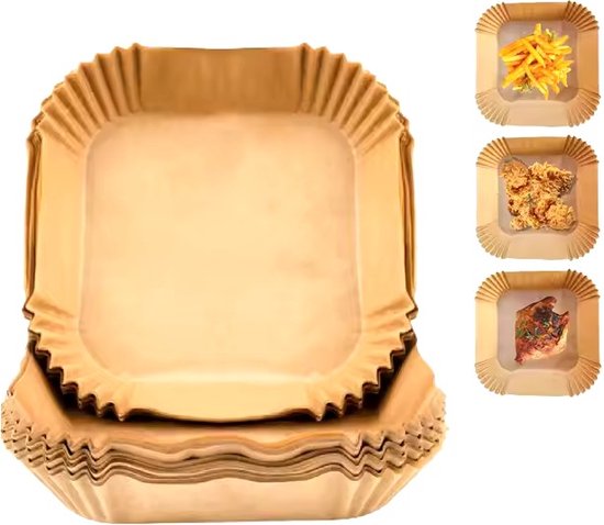 Backpapier Für Airfryer – Quadratisch – 100 Stück