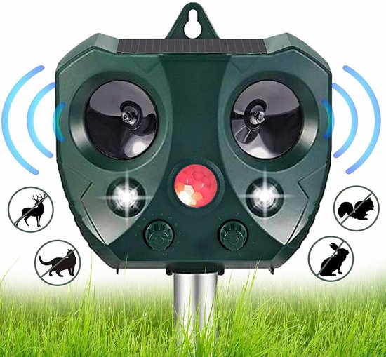 Witts Katzenabwehrgerät – Solarbetriebenes Ultraschall-haustierabwehrgerät – Vogelabwehrgerät – Mit Usb-ladegerät – Maulwurfabwehrgerät – Vogelabwehrgerät – Haustierfreundlich – Garten – Katzen – Hund