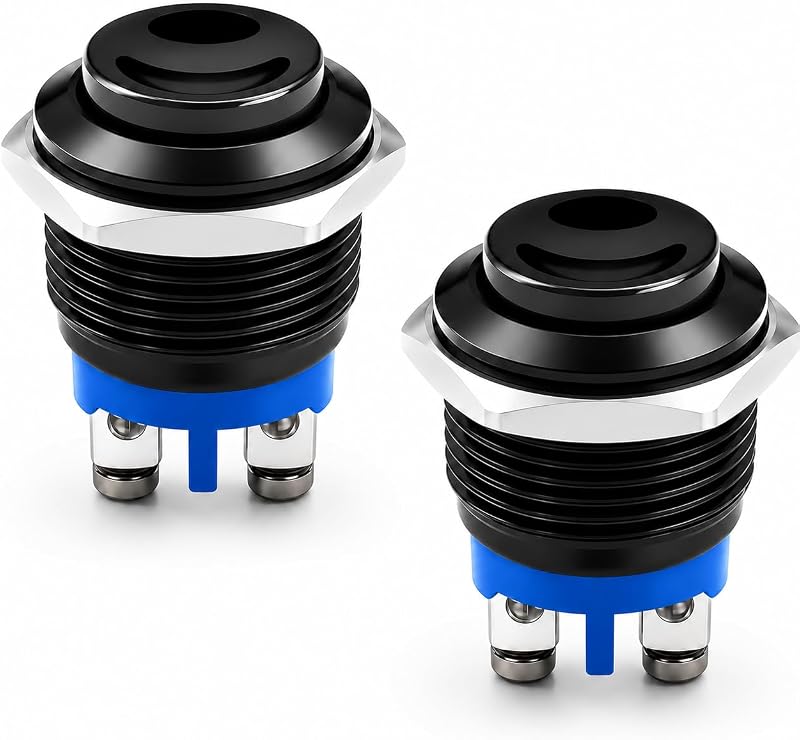 Boutons-poussoirs Étanches De 16 Mm, Bouton-poussoir Électronique Et Bouton De Démarrage Rond, Interrupteur À Bouton-poussoir 12 V Pour Voiture, Moto, Bateau, Commande De Bateau, Usage Industriel