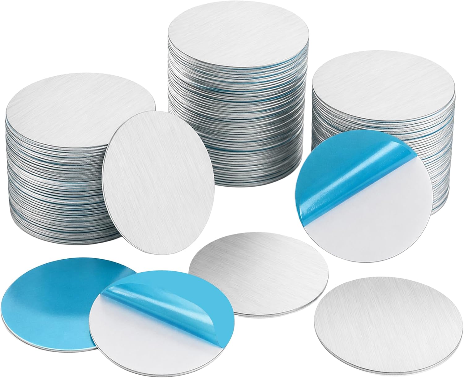 Lot De 100 Pastilles Métalliques Autocollantes, Pastilles Adhésives Rondes, Disques Métalliques Fins Compatibles Avec Les Supports Magnétiques Pour Téléphone.