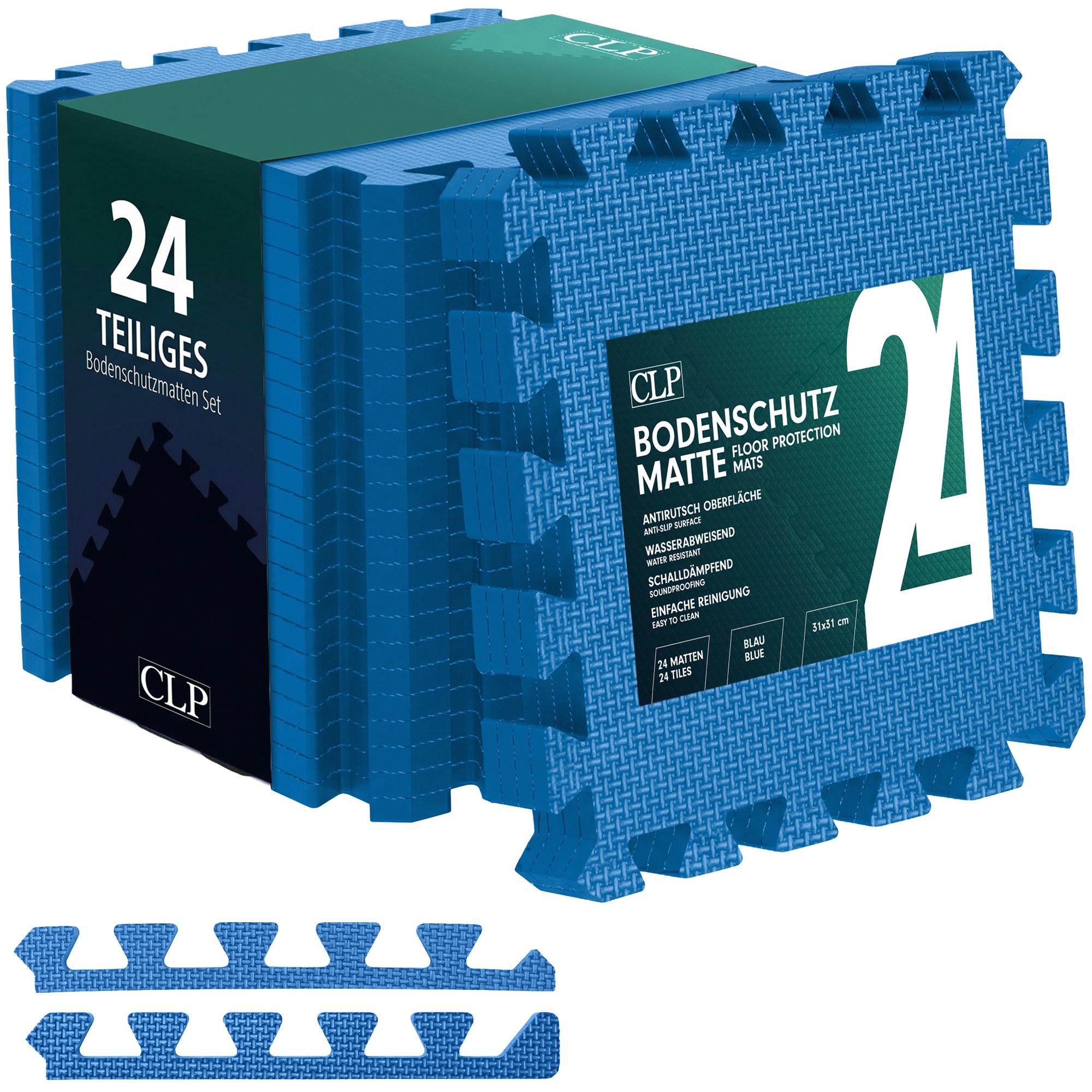 Bodenschutzmatte 31x31 Cm Set Blau 24er-set