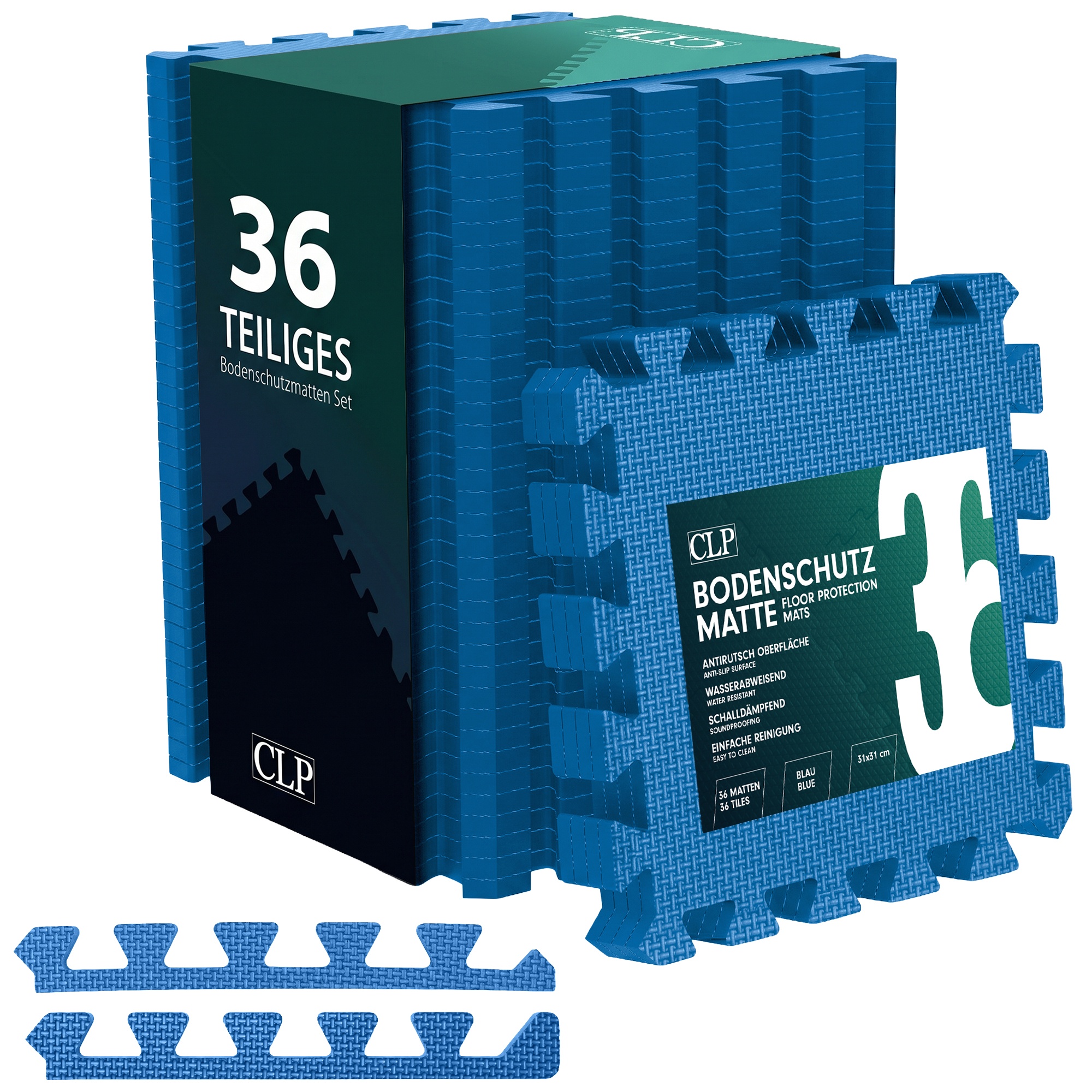 Bodenschutzmatte 31x31 Cm Set Blau 36er-set