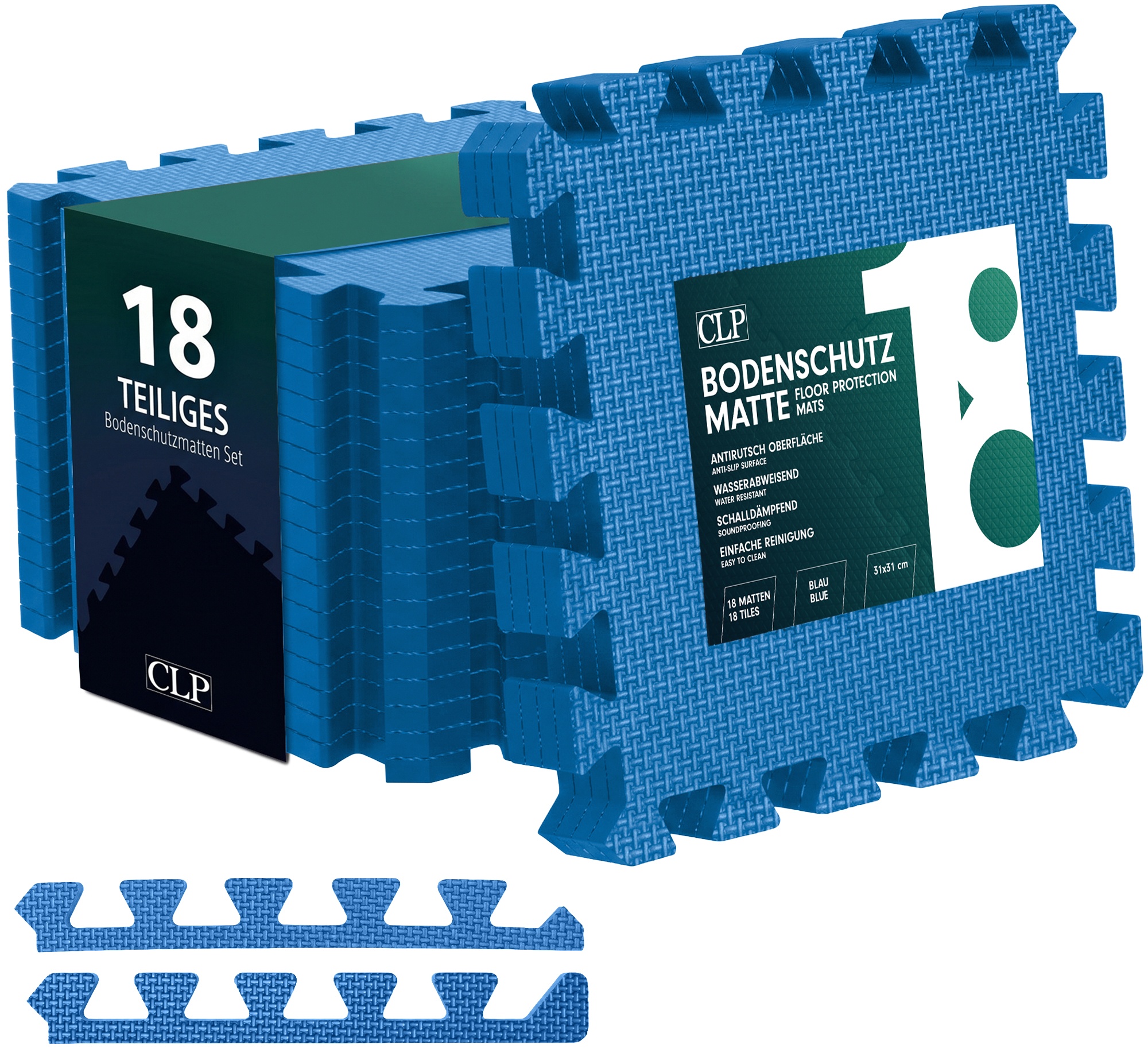 Bodenschutzmatte 31x31 Cm Set Blau 18er-set