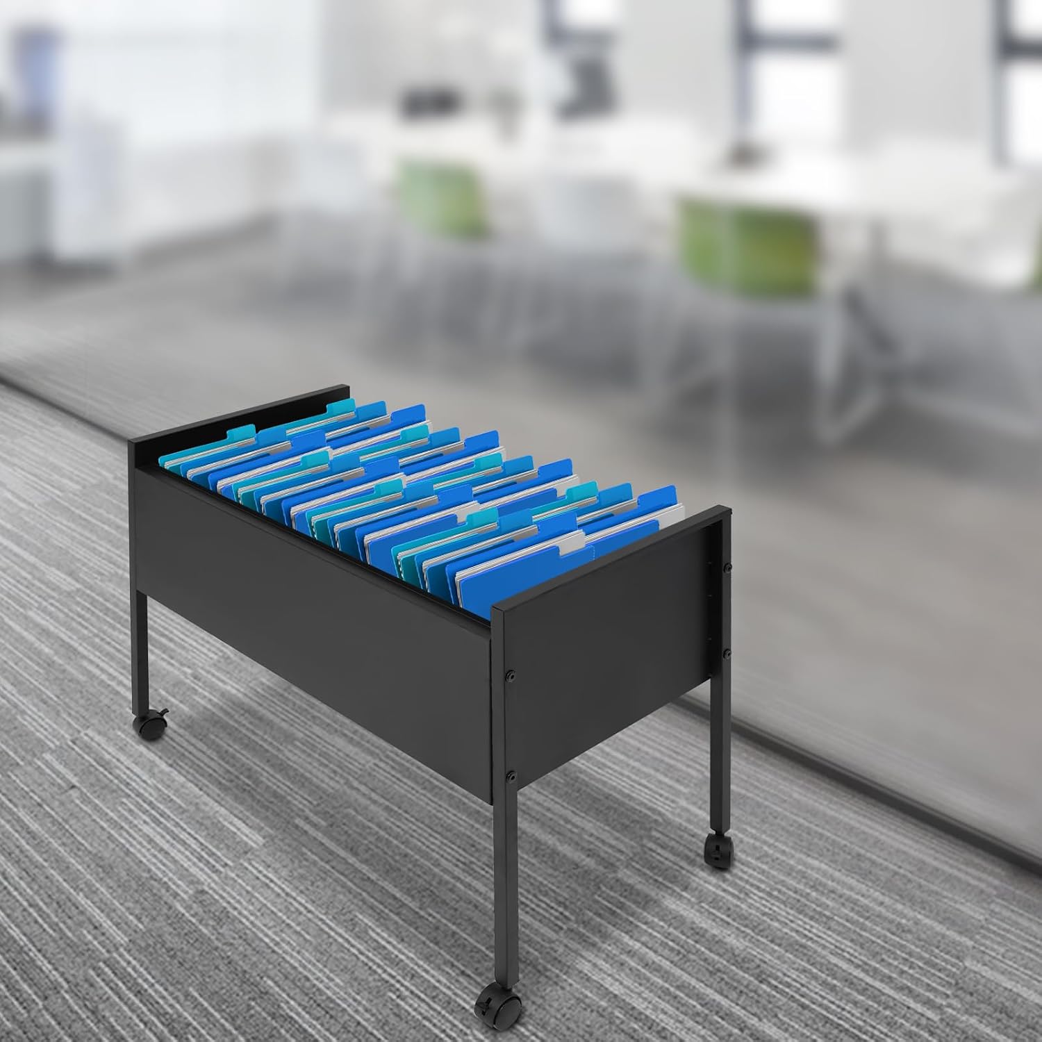 Hängemappenwagen 100 Bürowagen Aktenwagen Mit Rädern Langlebig Für Büros, Konferenzräume, Arbeitszimmer, Wohnungen (schwarz 80 42,5 60cm)