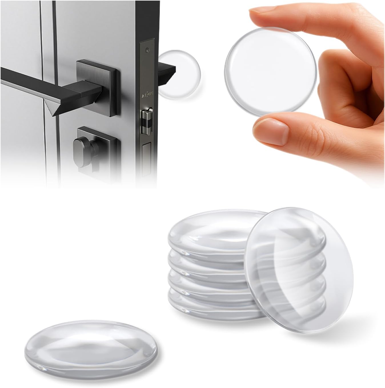 Selbstklebende, Transparente Silikon-türstopper, 12er-pack, Schützen Türgriffe In Küchen, Badezimmern Und Schlafzimmern