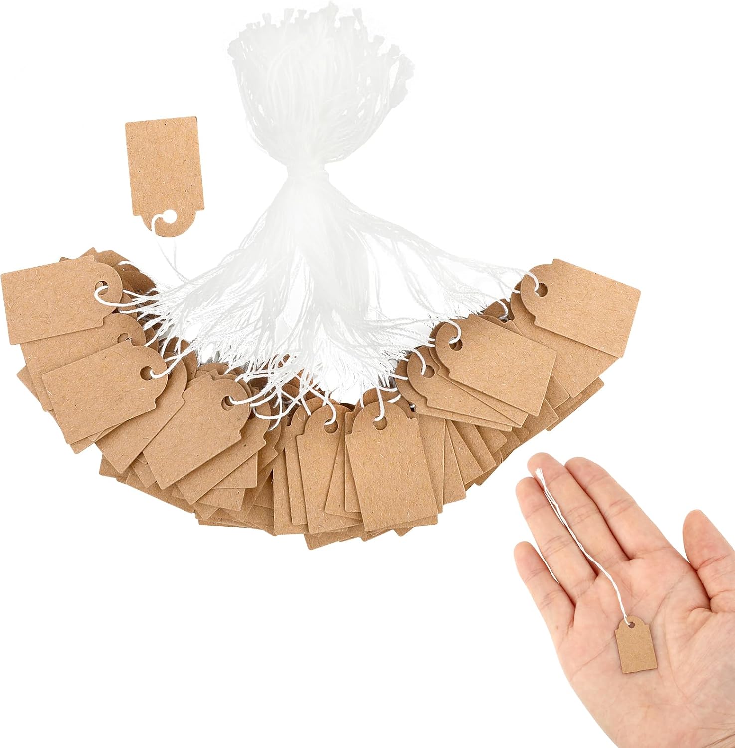 Packung Mit 200 Blatt Preisschildern Aus Papier – Preisschilder – Geschenkanhänger Mit Schnur – Anhänger Für Kleidung Und Schmuck