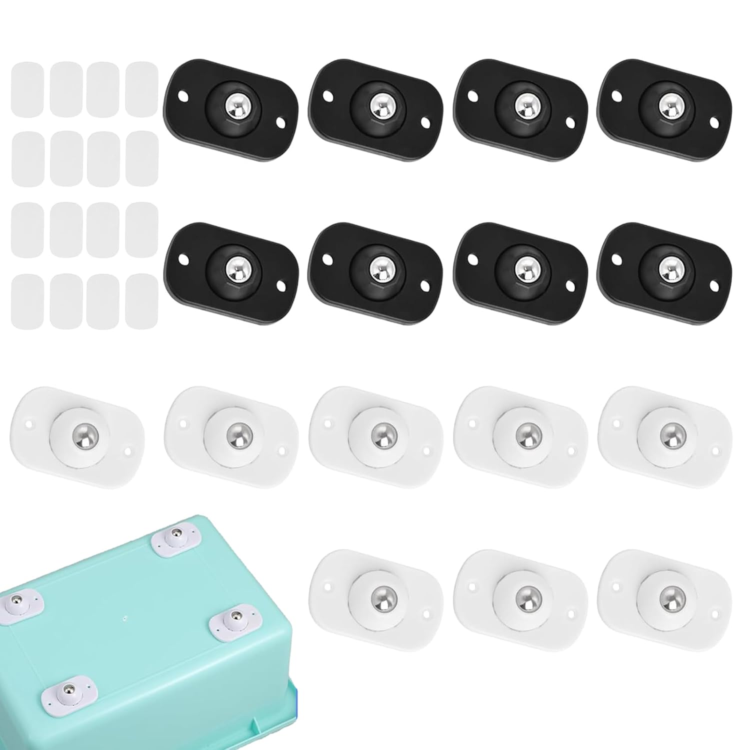 Set Mit 16 Selbstklebenden Mini-kugelfüßen Mit 360°-drehrollen Für Küchengeräte, Möbel Und Aufbewahrungsboxen