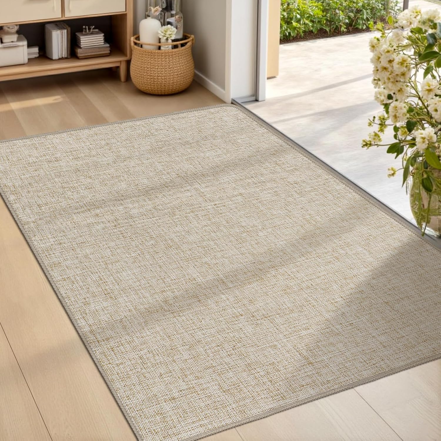 Fußmatte/eingangsmatte 60 X 90 Cm, Rutschfeste, Saugfähige Und Waschbare Eingangsmatte Für Den Innenbereich, Hunde-eingangsmatte, Für Eingangsbereiche, Türen Und Flure, Beige
