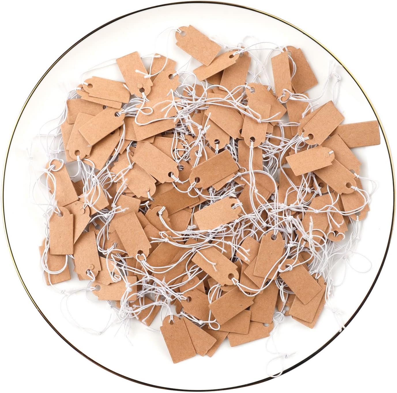 200 Stück 26 X 12 Mm Mini-preisschilder Aus Kraftpapier Mit Elastischem Faden Zur Präsentation Von Kleidung Und Schmuck Zu Weihnachten (braun)