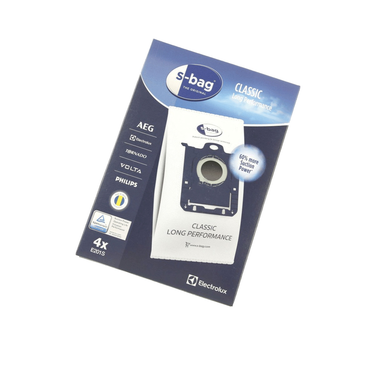 Ersatzteil - 4er Pack Staubsaugerbeutel S-bag Ultra Long Performance Ultraone - - Electrolux, Tornado, Aeg, Essentiel B, Philips, Zanussi, Progress, Volta, Miostar