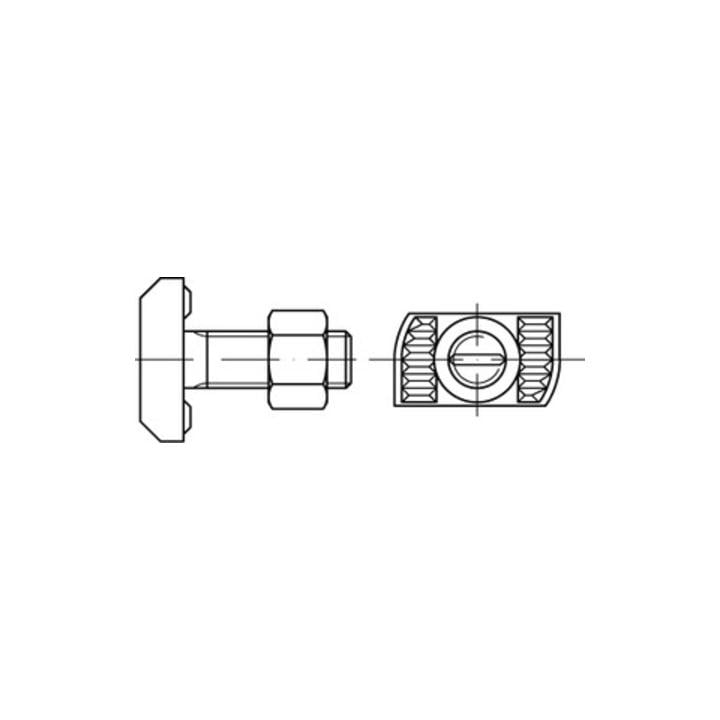 Hammerkopfschraube R 88943 6-ktmutter M16x80 Mu 8.8 Galv.verz. 25st. Halfen 25 Stk