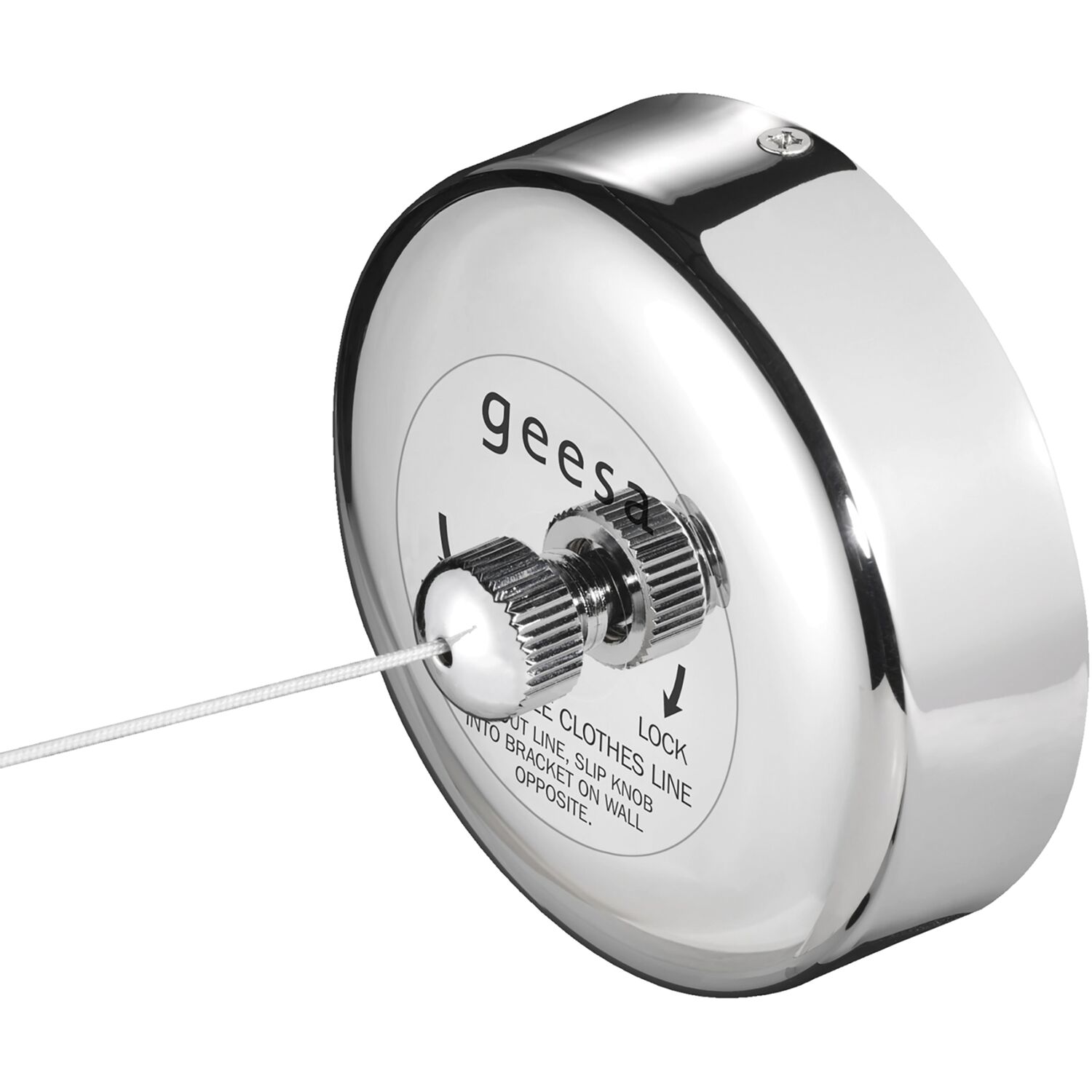 Geesa Wäscheleine Ausziehbar, Ausziehbare Leine, Platzsparend, Wandmontage, Edelstahl Poliert, 235 Cm, 15 Jahre Garantie, Type 91134