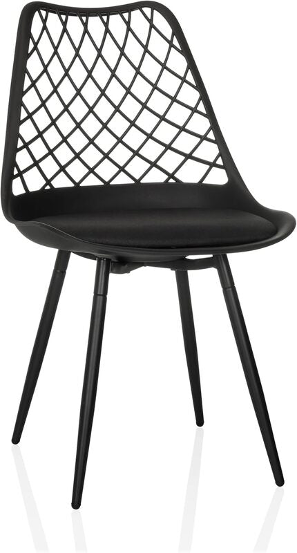 [neuwertig] B-ware Hjh Living Begio S Schalenstuhl Mit Kissen Wetterfest Schwarz 46 Cm Sitzhöhe