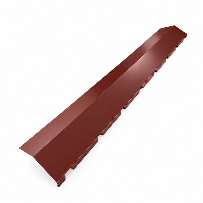 First Faîtière Crantée 2,1 M 180 X 180 Mm Pour Plaque Nervurée Acier 900/25 - Coloris - Rouge 8012, Longueur - 210 Cm
